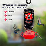 Hummer's Galore - 32 oz. Glass Hummingbird Feeder w/ UV Resistant Plastic Wrap - Auburn Tigers