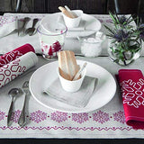 My Drap - 12 Count 18" x 12" Cotton Printed Placemats - Natural w/ Red Snowflake