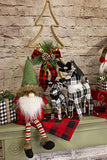 Boston International - 16" Christmas Deer Décor - Serena The Black & White Plaid Deer