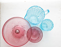 Boston International - 8.25" x 3.5" Round Vintage-Inspired Glass Cake Stand - Pink Codi