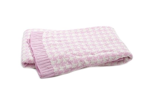 Scene Weaver - Baby Blanket - Pink & White Houndstooth