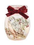 Stony Creek - 4" Glass USB Lighted Jar - Winter Owl Red