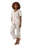 BedHead - 3/4 Sleeve Crop Jersey PJ Set - Estate Bouquet - Large (12-14)