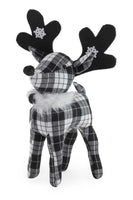 Boston International - 16" Christmas Deer Décor - Serena The Black & White Plaid Deer
