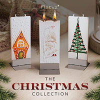 Flatyz - Twin Wick Flat Candle - Christmas Balls with Town
