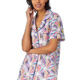 BedHead - S/S Cotton Poplin Shorty PJ Set - Fanfare - Large