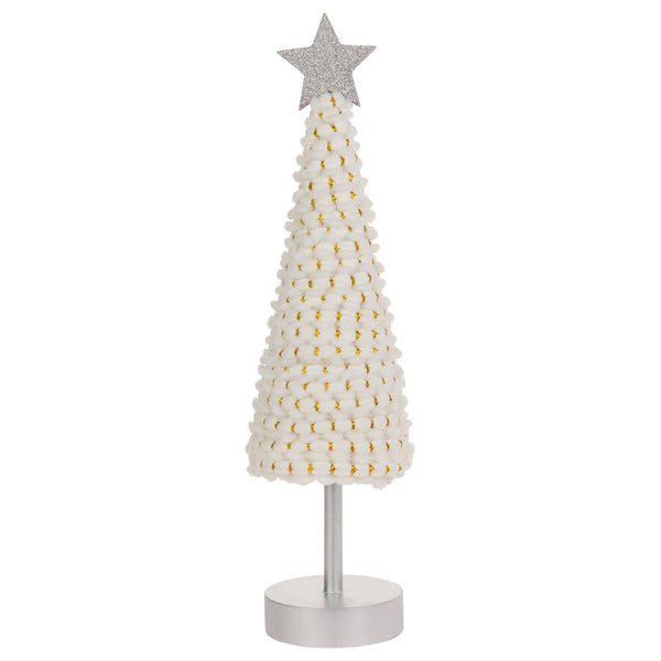 Boston International - Large Cone Christmas Tree - White & Gold w/ Star