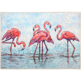 Olivia's Home Tropical Flamingo at Water's Edge Accent Washable Rug 22" x 32" Doormat
