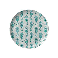 Merritt - Melamine Round Salad Plate - Turquoise Trellis - 8"