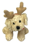 Ganz - Christmas Soft Spots - Yellow Dog Reindeer 5" Beanbag Plush - Rare