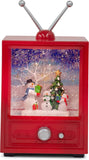 Napco - LED TV Water Globe - Snowmen & Tree