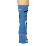 Wheel House Designs Socks - Dogs All Over on Blue - 9-11