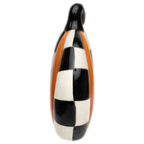 Boston International - Halloween Check Ceramic Pumpkin