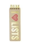 Eccolo - 3"x8.5" Spiral Memo Pad - I Heart Lists