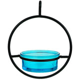 Couronne - 7" Hanging Sphere Bird Feeder - Aqua