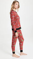 BedHead - Long Sleeve Pullover Crew & Jogger PJ Set - Peanuts Holiday Party - X-Small