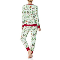 BedHead - LS Pullover Crew & Jogger PJ Set - Warm Wishes - Extra Large