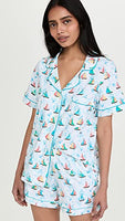 BedHead - Stretch Short Sleeve Shorty PJ Set - Regatta - X Small