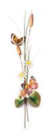 Bovano - Wall Sculpture - Forest Queen & Gold Eyemark Butterflies w/ Daisies