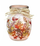 Stony Creek - 4" Frosted Glass Lighted Jar w/Garland - Give Thanks Bouquet