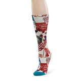 Demdaco - Mid Calf Crew Socks - Patriotic Presidents - American Flags