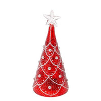 Boston International - LED Small Tabletop Tree - Red & White Pearl