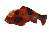 Fish In The Garden - Ceramic Garden Koi - Salsa w/Black Spots - Medium Right