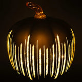 Boston International - Small Glass Pumpkin w/ LED Light - Chocolate Starry