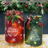 Gift Essentials - 10" Lighted Red Canister w/ Handle - Merry Christmas