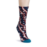 Demdaco - Mid Calf Crew Socks -Home of the Brave - Stars & Stripes