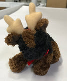 Ganz - Christmas Soft Spots - Black & Brown Dog Reindeer 5" Beanbag Plush - Rare