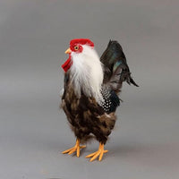 ZUCKER - Rustic Rooster Country Decorations | Farmhouse Decor | 12" White Natural Rooster Statue Figurine