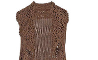 Coco & Carmen - Crochet Cable Knit Vest - Taupe - Small / Medium