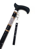 Jacqueline Kent Sugar Cane - Adjustable Cane - Black, Silver & Gold