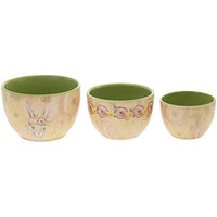 Boston International - 3 Sized Nesting Prep Bowls - Bunny Flower Crown