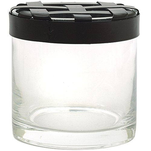 Couronne - Cylinder Glass Vase & Metal Grid Lid - Short