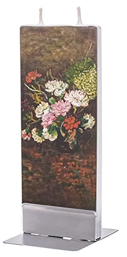 Flatyz - Twin Wick Flat Candle - Vincent Van Gogh - Vase with Carnations
