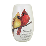 Stony Creek Cardinal Pre-Lit Electric Vase, 5.0", Glass, Bereavement Sympathy Bird, Seasonal Celebration Lighting, Cbc2204 Fly