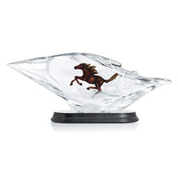 Franz Porcelain - Figurine - Lucite Horse on Fig w/ Wooden Base