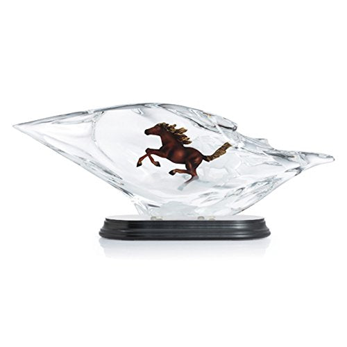 Franz Porcelain - Figurine - Lucite Horse on Fig w/ Wooden Base