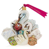 Jay Strongwater - Glass Holiday Ornament - Seven Swans of Swimming