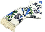 MJK Global - Asia Floral Paisley Blue White Green Scarf