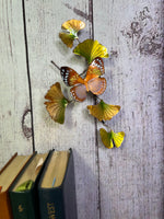 Bovano - Wall Sculpture - Forest Queen Butterfly on Ginkgo Branch