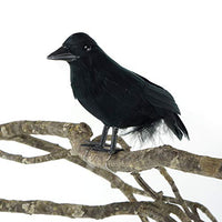 Zucker Feather - 6" Standing Feather Black Crow w/ Wire Feet