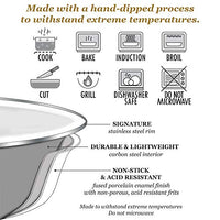 Golden Rabbit Enamelware - 5 Qt. Sauté Pan - Cobalt Swirl