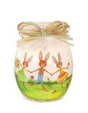 Stony Creek - 4" Frosted Glass USB Lighted Jar - Bunny Parade