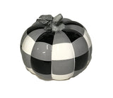 Two's Company - 8.5" Black & White Buffalo Check Pumpkin