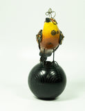 Mullanium - Steampunk Inspired Sculpture - Roufus Backed Finch on Ball