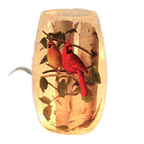 Stony Creek - Frosted Glass - 5" Lighted Vase - Summer Cardinals