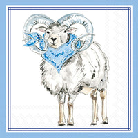 Boston International - 3-Ply 5" Cocktail Napkins - Hometown Pride - Blue Ram